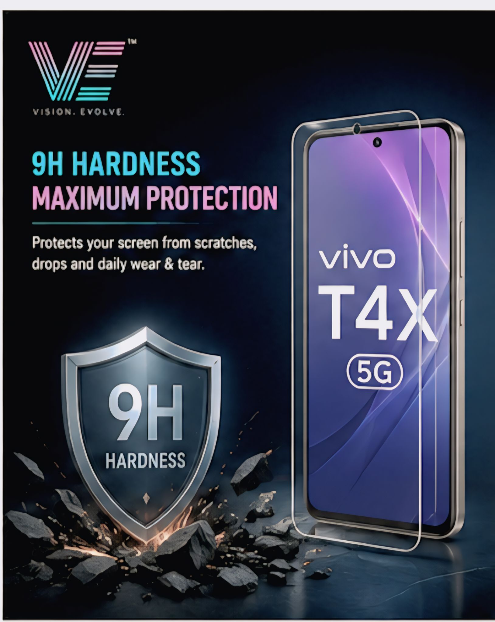 Vivo T4x 5g Tempered glass ( pack of 1 )
