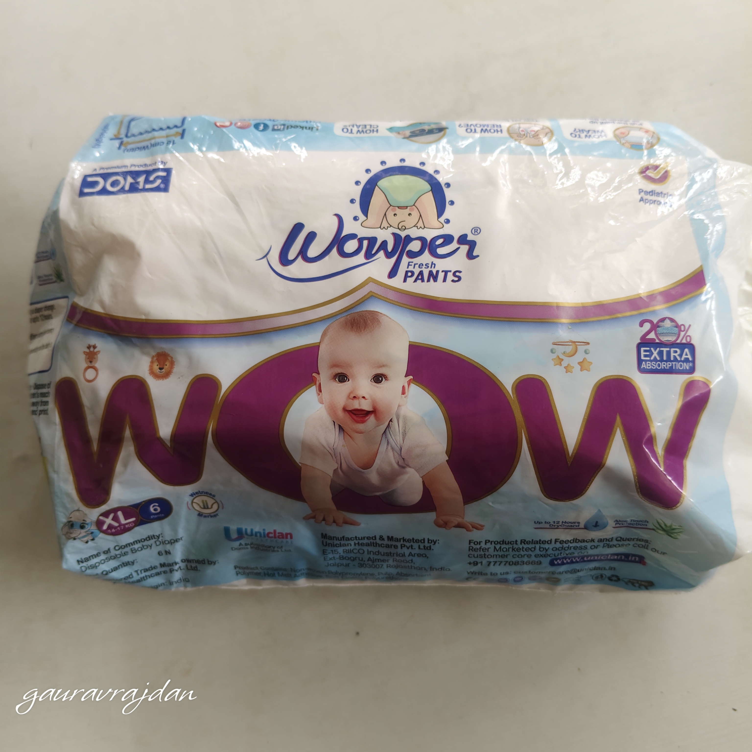 DOMS WOWPER DIAPER XL6 pack of 1